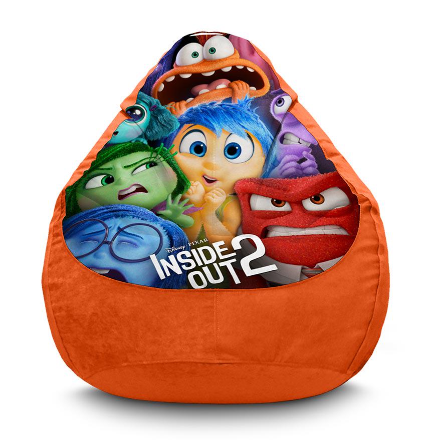 Кресло-мешок iPuff Inside out 2 Characters флок XXXL 100х135 см Оранжевый (113684-2)