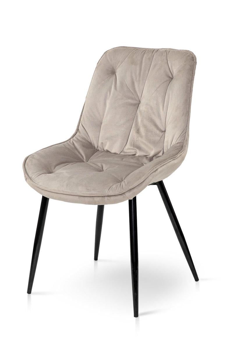 Стілець кухонний Мікс Меблі Прадо-R Чорний/Велюр бежевий - фото 1