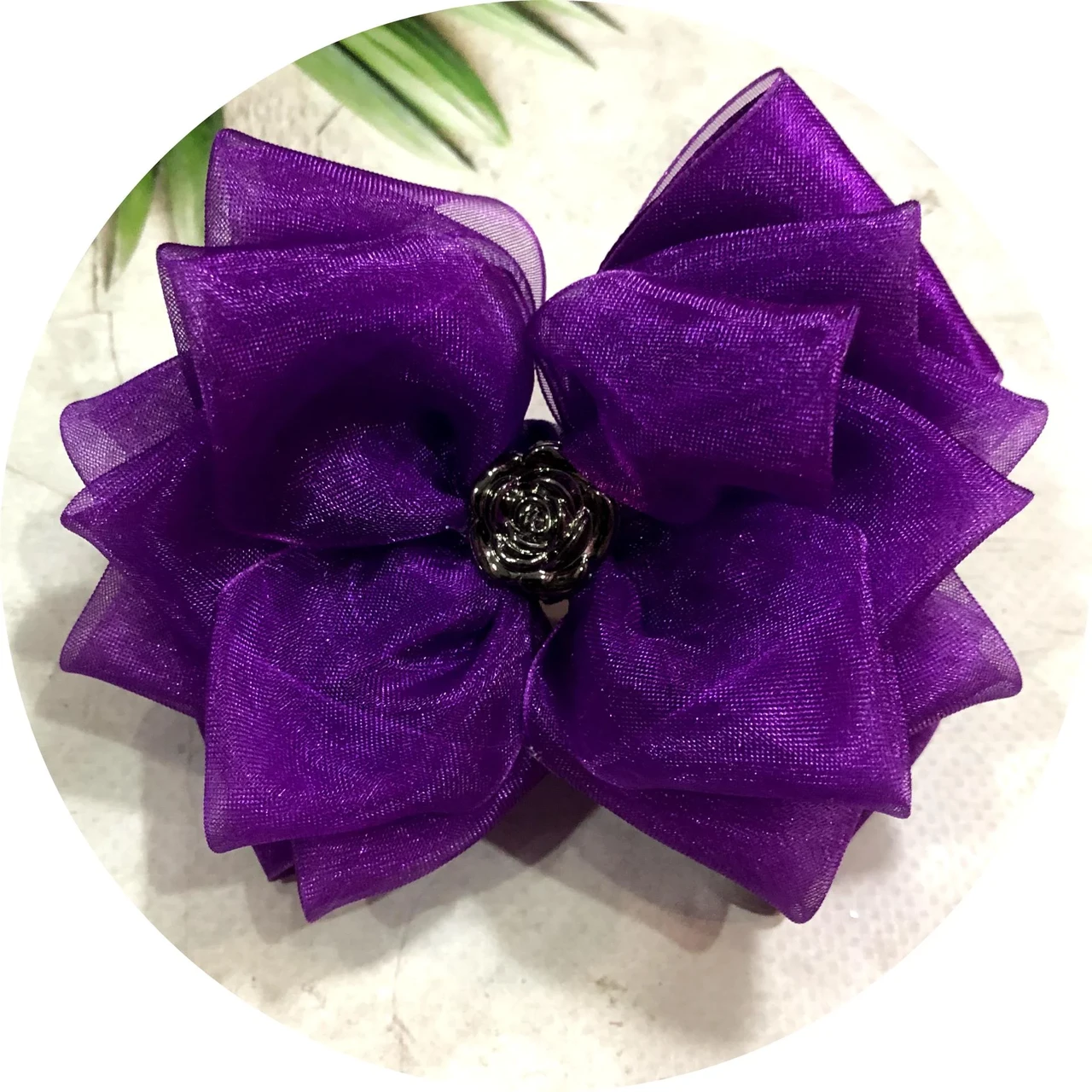 Бант для волос на резинке 10 см Фиолетовый (70005) Бант для волос на резинке 10 см Фиолетовый (70005)