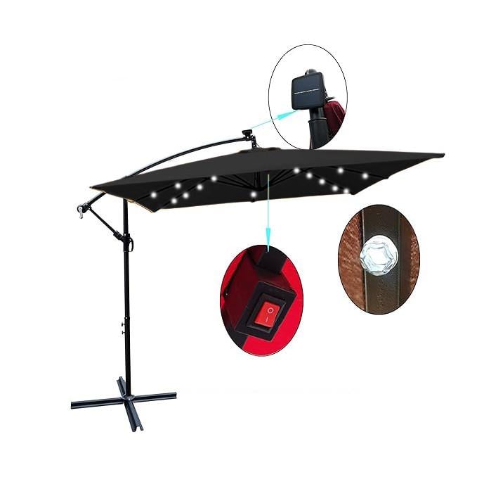 Парасоля садова WCG з LED-підсвіткою та чохол 2,5х2,5 м Чорний - фото 5 Парасоля садова WCG з LED-підсвіткою та чохол 2,5х2,5 м Чорний - фото 5