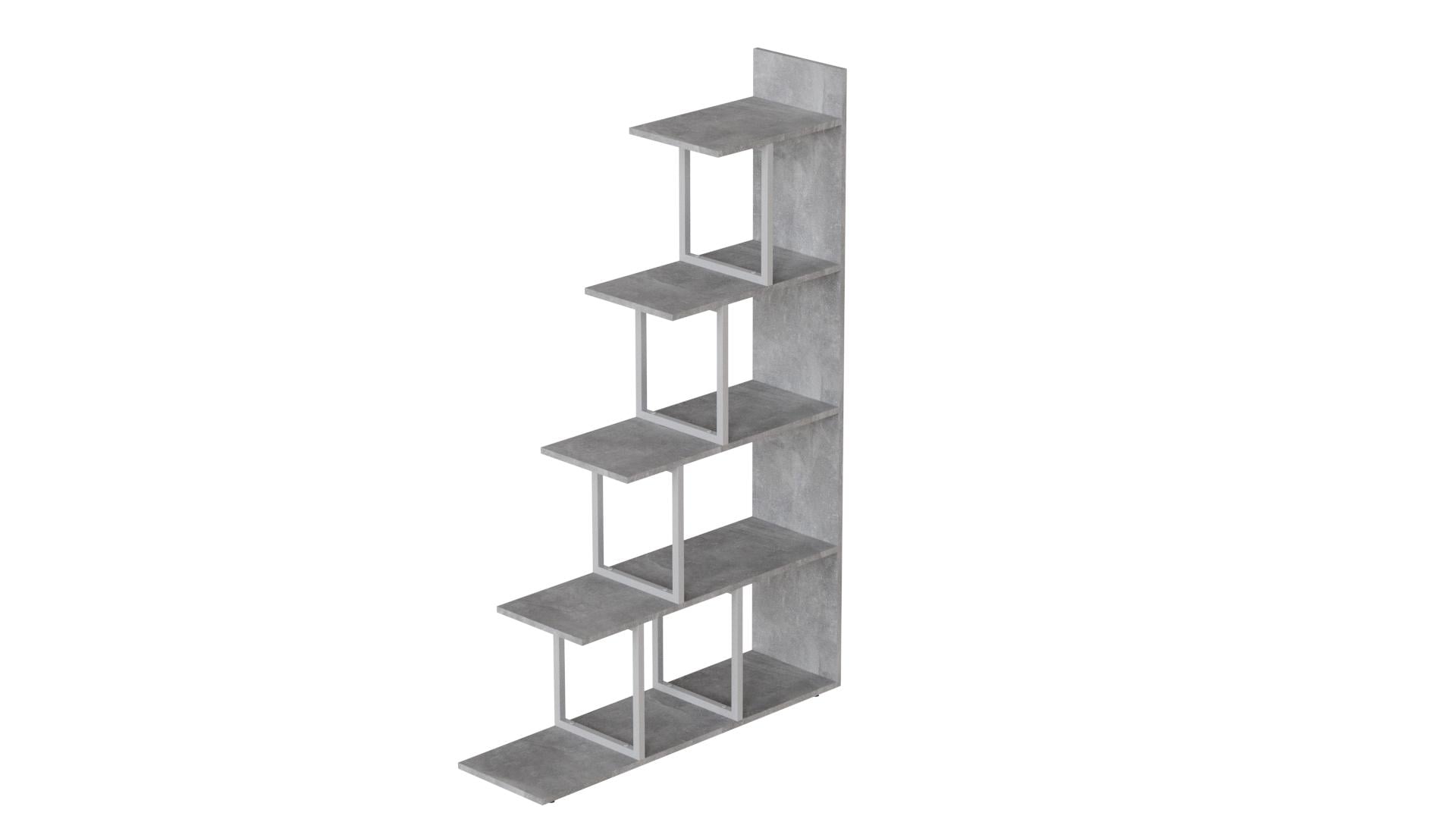 Этажерка Ferrum-decor Стелла металл/ДСП 1600x1020x300 мм Белый/Бетон (FRD-105495)