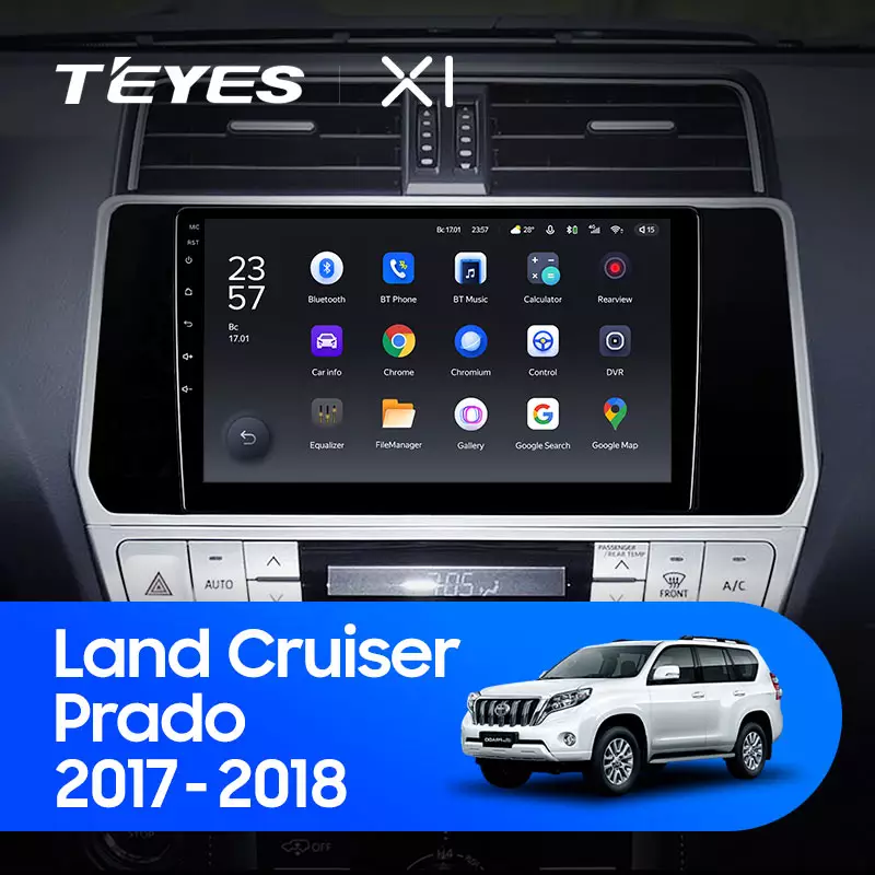 Автомагнитола штатная Teyes для Toyota Land Cruiser Prado 150 2017-2018 Android X1 2+32G Wi-Fi/4G (1674662015) - фото 3