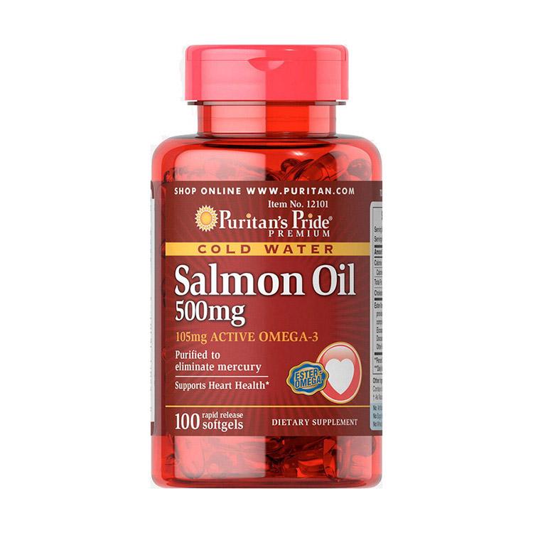 Рыбий жир лосося Puritan's Pride Salmon Oil 500 mg 100 Softgels
