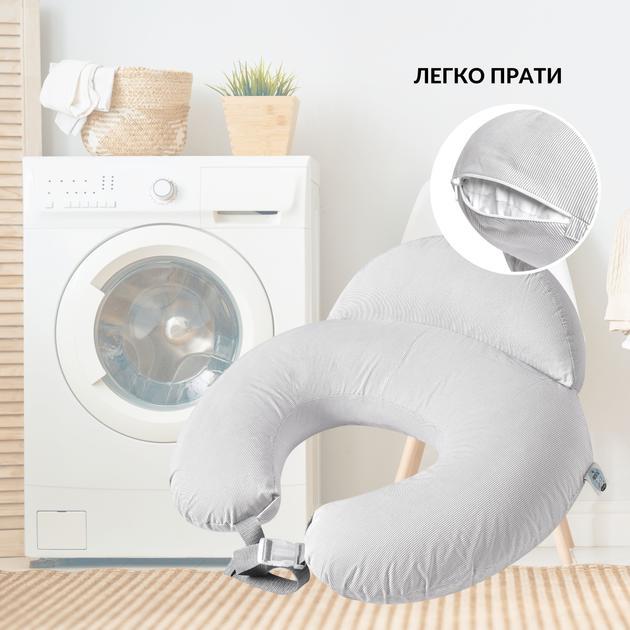 Подушка-диванчик для кормления Sei Design полоса хлопок антиаллергенное волокно 60х70х16 см Серый - фото 7