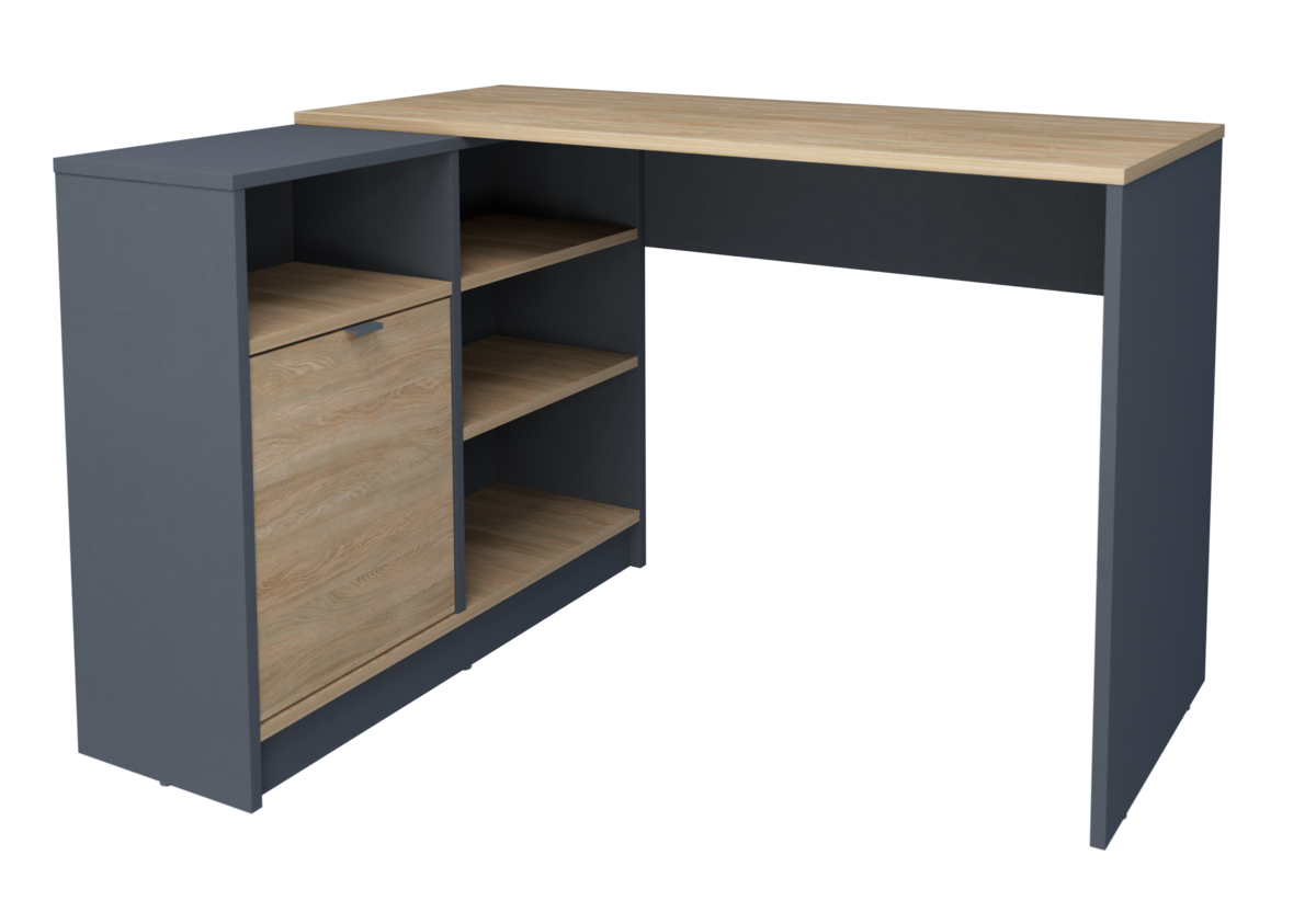 Письменный стол MebelBe OPTIMA L 91,8х78,6х120 см Дуб Винтаж оксид/Антрацит