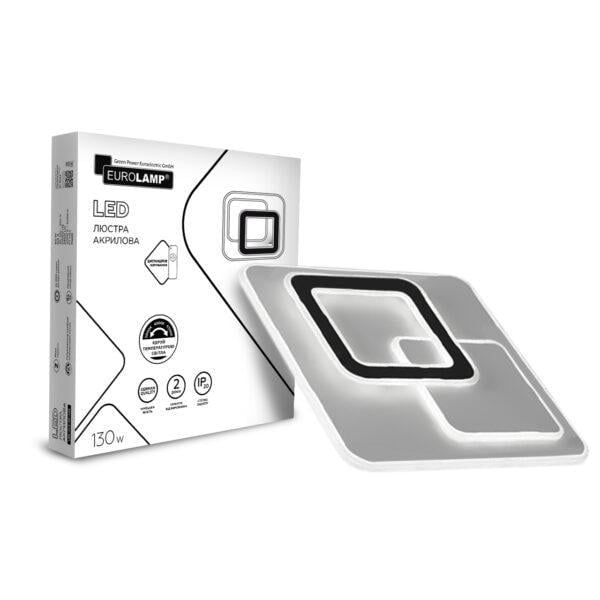 Люстра светодиодная Eurolamp A63 квадратная акриловая 130W 3000-6500K (24574409)