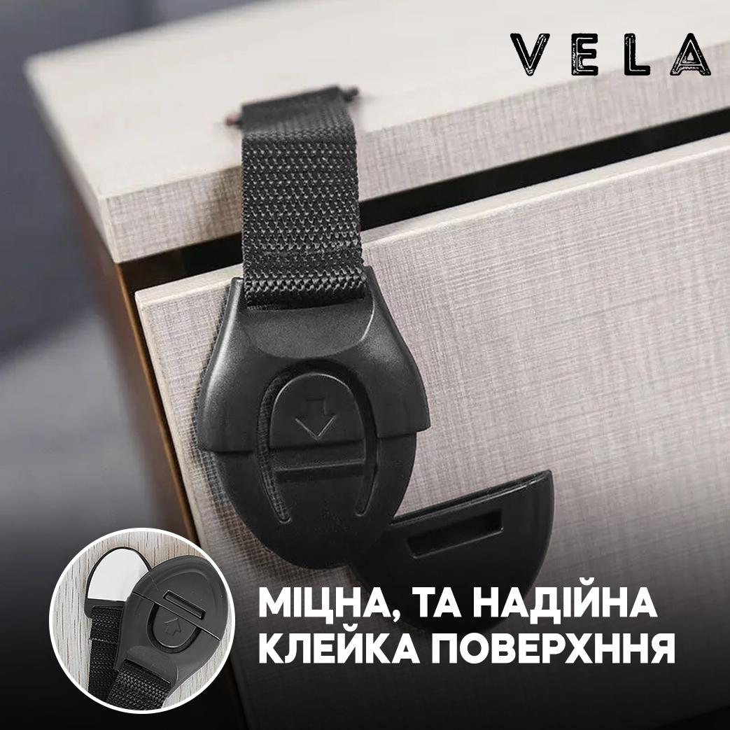 Замки блокираторы универсальные тканевые VELA 20 шт. 20 см Черный (00894) - фото 7