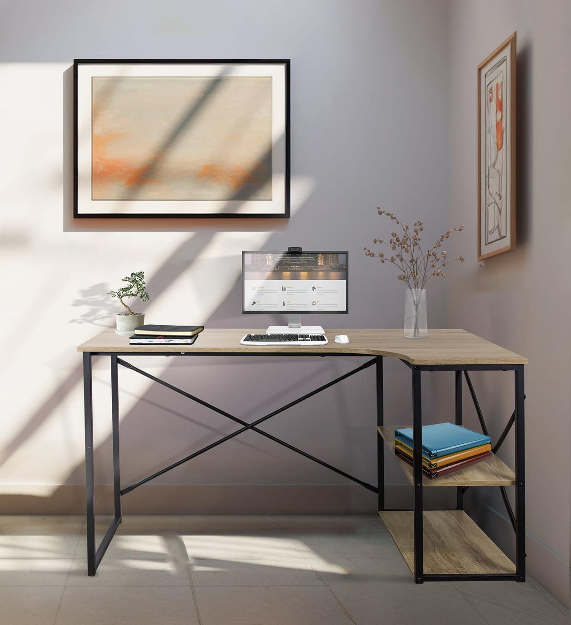 Компьютерный стол JUMI Comfy в стиле Loft Коричневый (2730786052) - фото 5 Компьютерный стол JUMI Comfy в стиле Loft Коричневый (2730786052) - фото 5