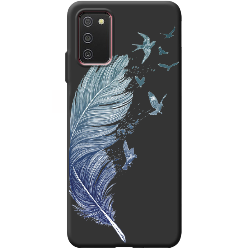 Чехол BoxFace Samsung Galaxy A03s (A037) Feather Черный силикон (43255-cc38-44047)