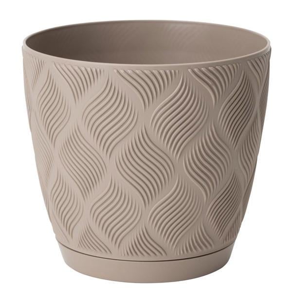 Горшок для цветов Form-Plastic Flow-13 с подставкой 1,14 л Бежевый (5010-051)