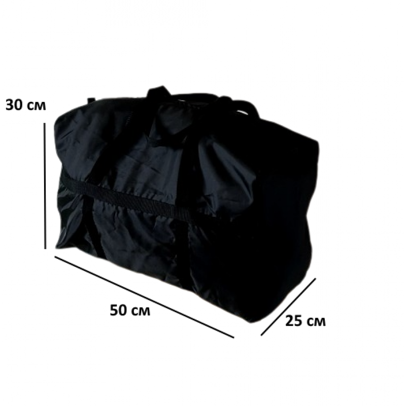 Сумка з ручками нейлонова HS-50-black S 50x30x25 см Чорний (HS-50-black) - фото 3