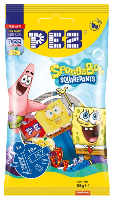Диспенсер с конфетами Pez SpongeBob Bag 85 г (2584463502)