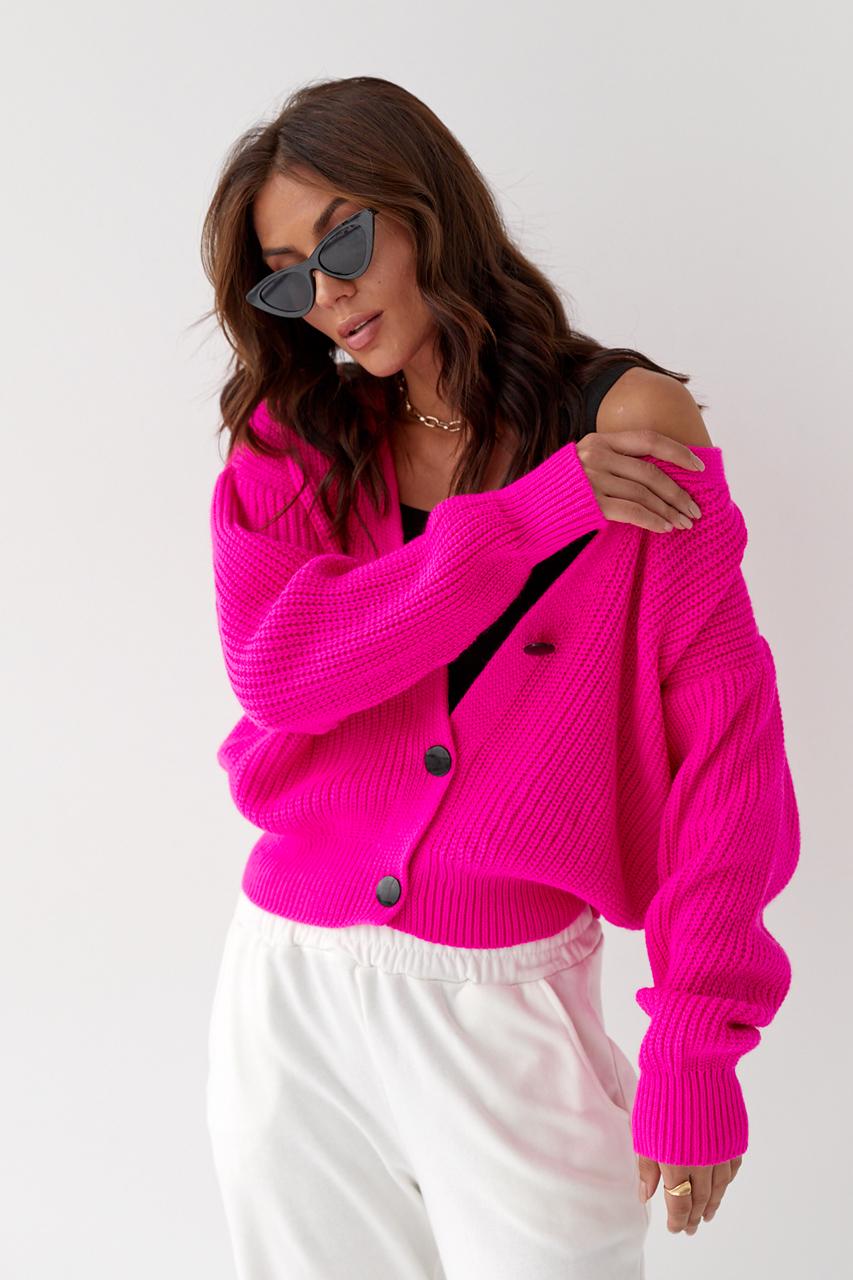 Кардиган укороченный S Фуксия (9528131) - фото 6 Кардиган укороченный S Фуксия (9528131) - фото 6
