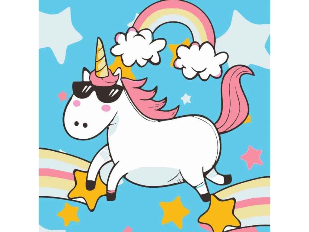 Картина по номерам Strateg Звездный единорог 20х20 см (HH5450)