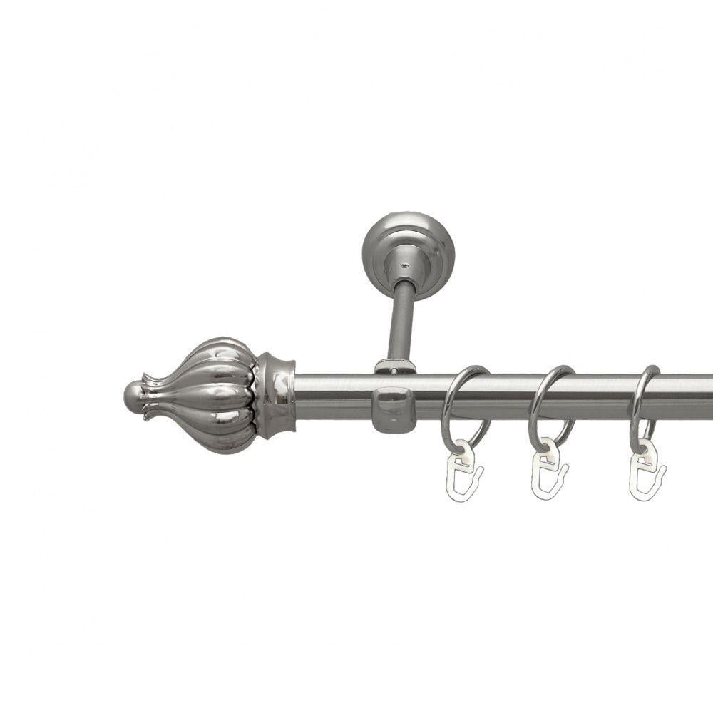 Карниз Orvit Таджа металевий однорядний відкритий гладка труба кільце металеве 19 мм 240 см Нержавіюча сталь (00-00015980)