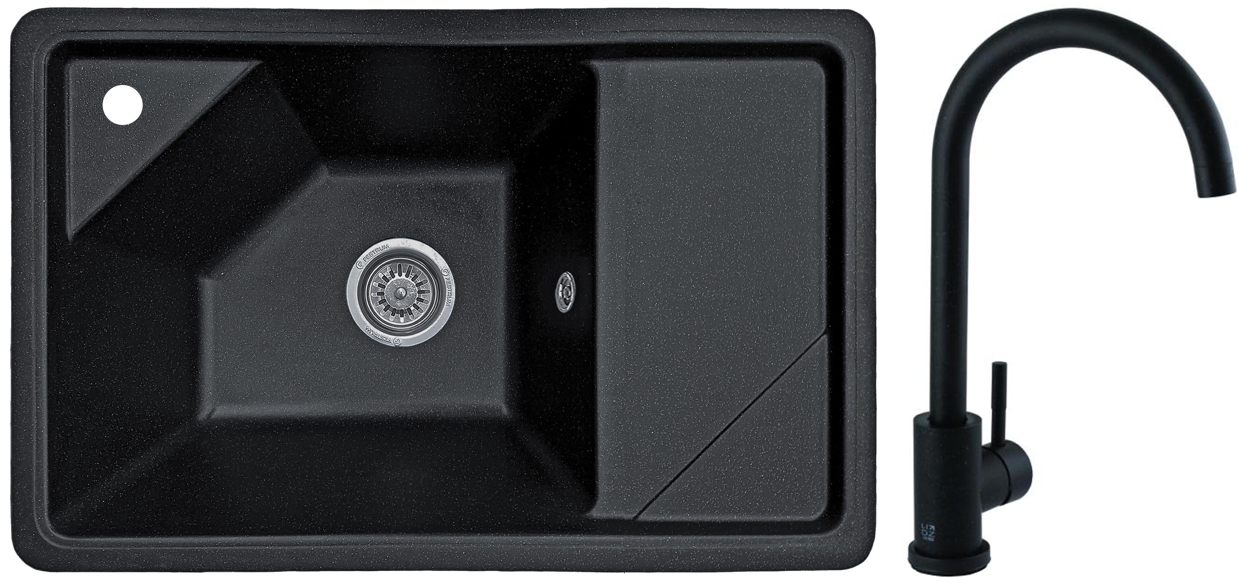 Мийка кухонна Valetti 64T зі змішувачем 720х465 мм Чорний