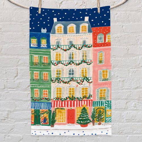 Полотенце Presentville с принтом Зимние домики 50х80 см (PLM_26NY008)