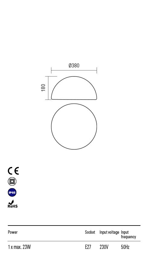 Світильник вуличний декоративний Redo Blob Cd 38Cm E27 1X Max23 W Ip65 Wh 5.1.1 (90167) - фото 3