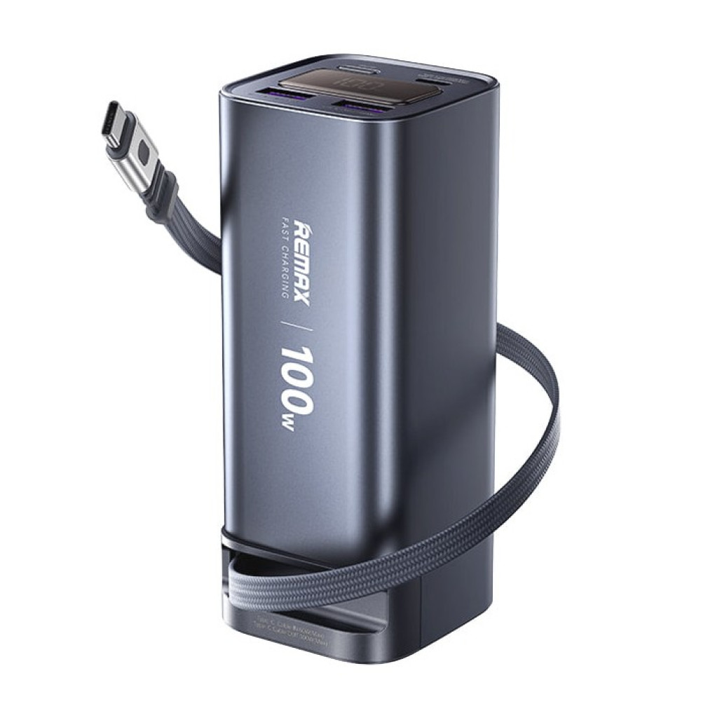 Повербанк Remax FC-22 с быстрой зарядкой и встроенным кабелем 20000 mAh 100W Серый (RFC220720)