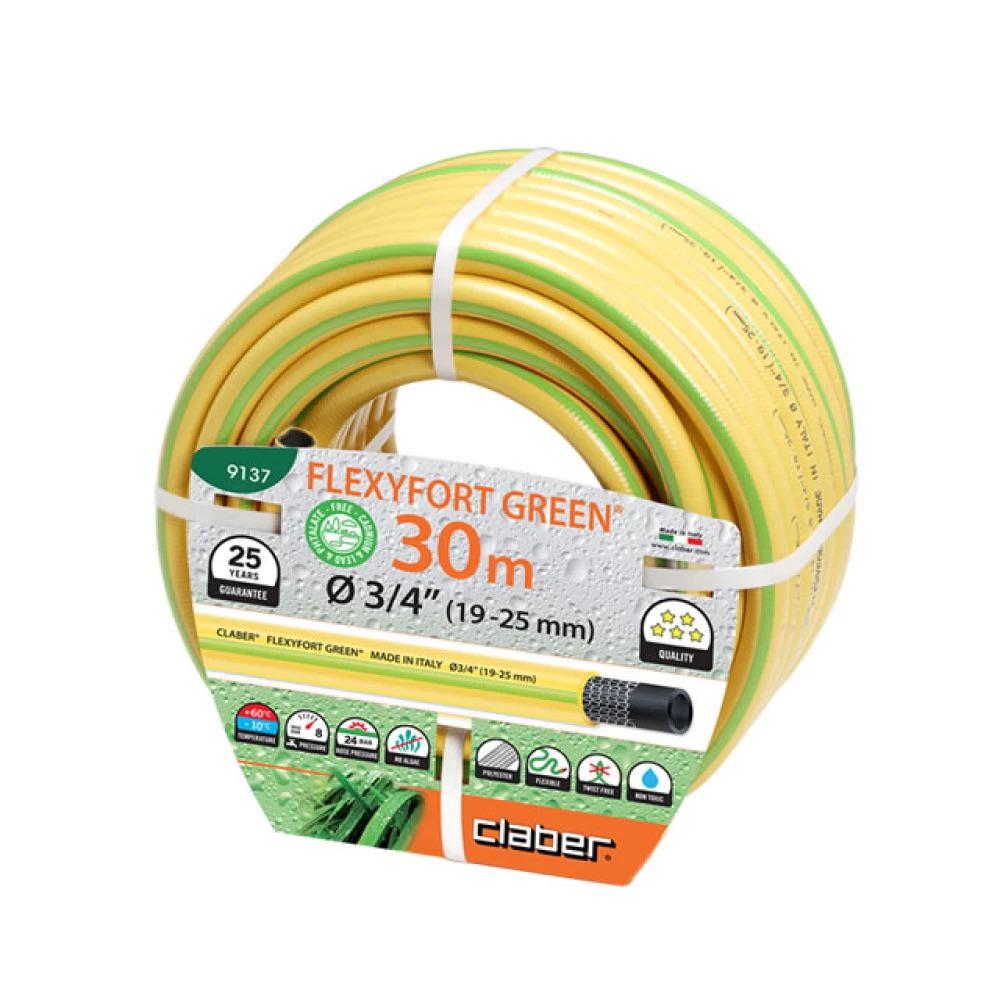 Шланг садовый для полива Claber Flexyfort Green 9137 30 м 3/4" 3 слоя