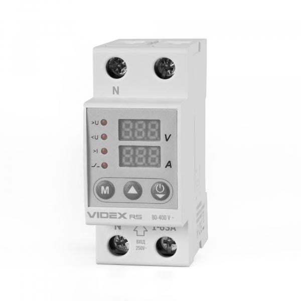 Реле Videx контролю напруги та струму 145-300 В/1-63 А