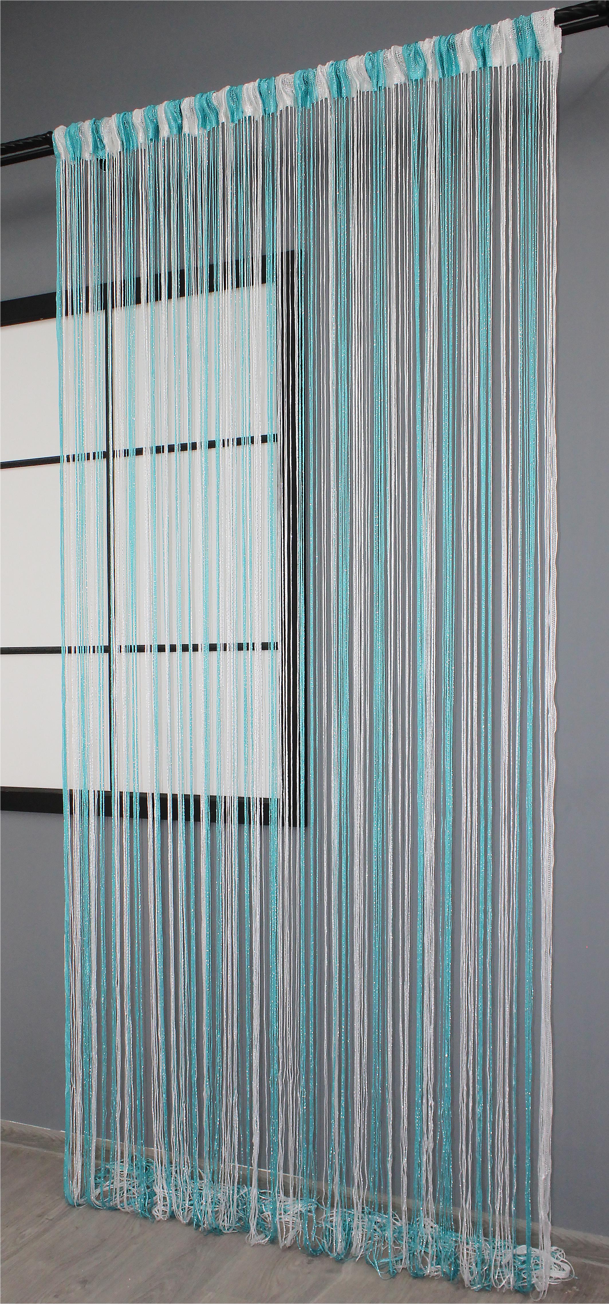 Шторы-нити с люрексом 300х300 см Лазурный/Белый (61-028) - фото 3 Шторы-нити с люрексом 300х300 см Лазурный/Белый (61-028) - фото 3