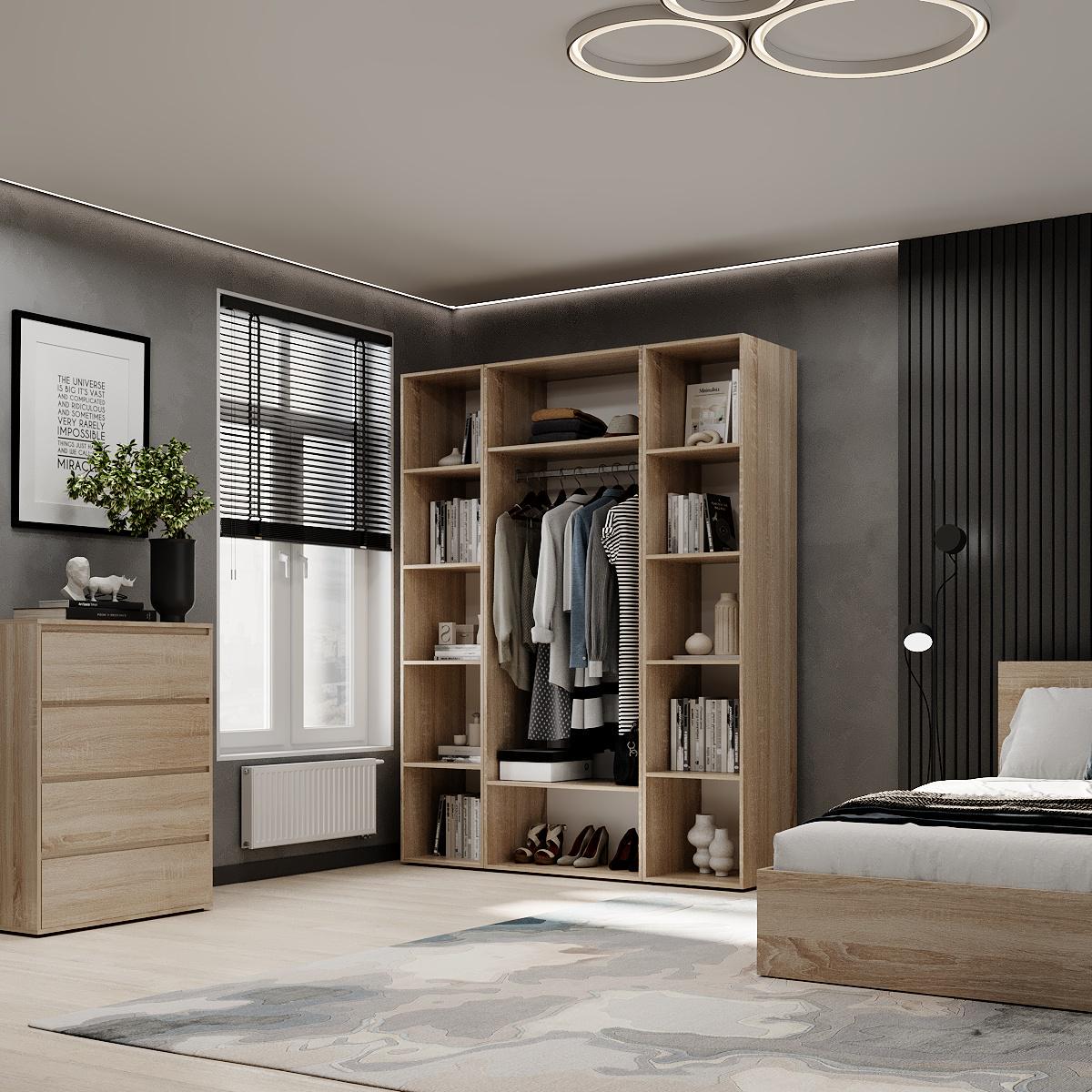 Шкаф распашной комбинированный ART IN HEAD №15 Light 1600x500x2200 мм Дуб Сонома светлый (GALTK01513000000) - фото 4