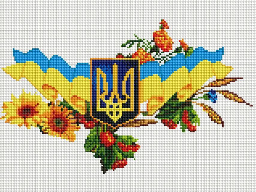 Набір алмазної вишивки ColorArt Символи України 30х40 см (ST472)