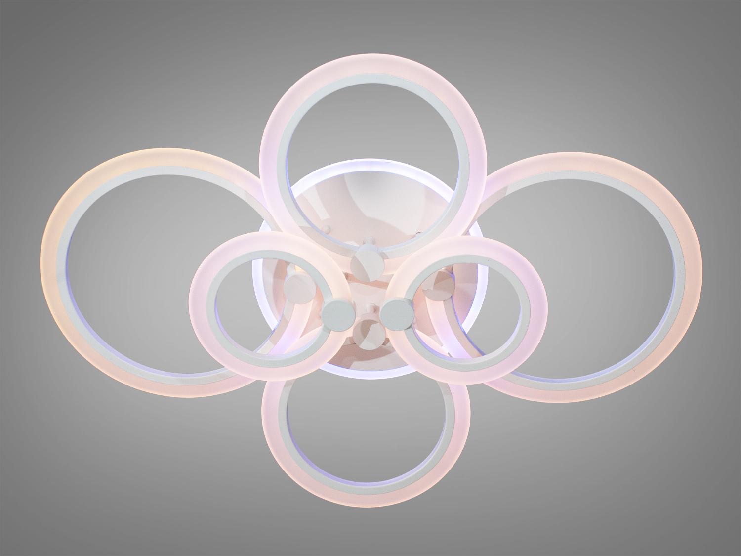 Люстра потолочная с пультом для спальни A8022-6WH-LS 105W на 15 м2 Белый (1692908758) - фото 3