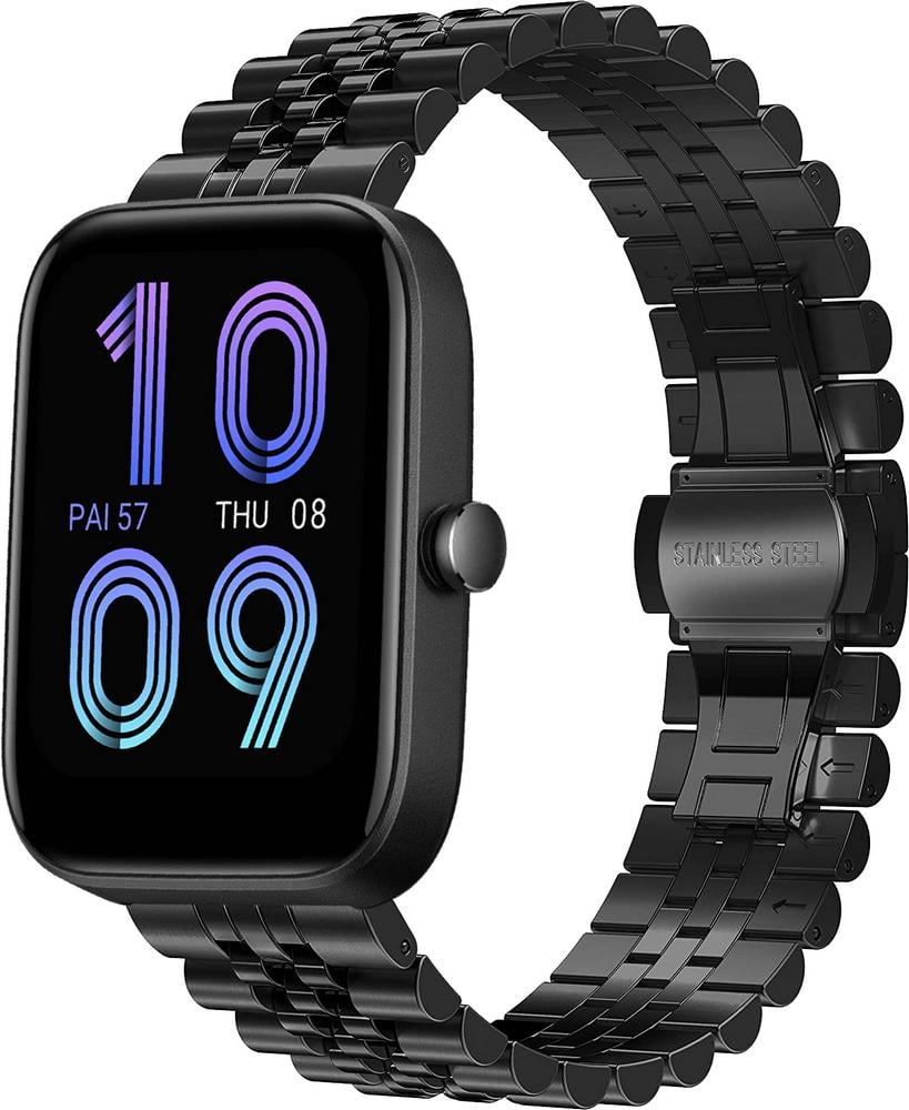 Браслет металлический Stech для Amazfit Bip 3 Black (28058-2B) Браслет металлический Stech для Amazfit Bip 3 Black (28058-2B)