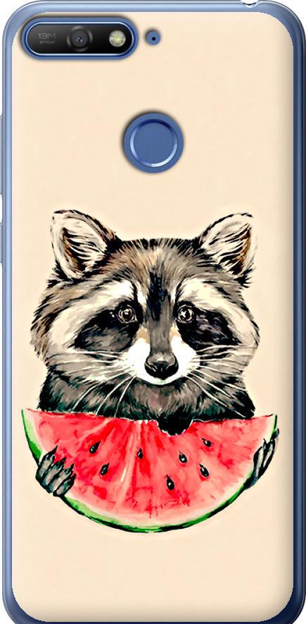 Чехол на Huawei Honor 7C Енотик с арбузом (4605t-1411-42517)