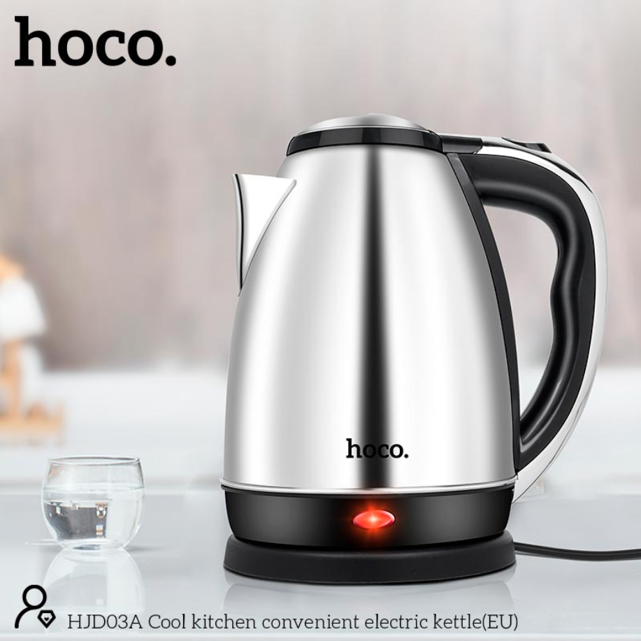 Электрочайник Hoco HJD03A Cool kitchen convenient electric kettle 1,8 л Silver - фото 7