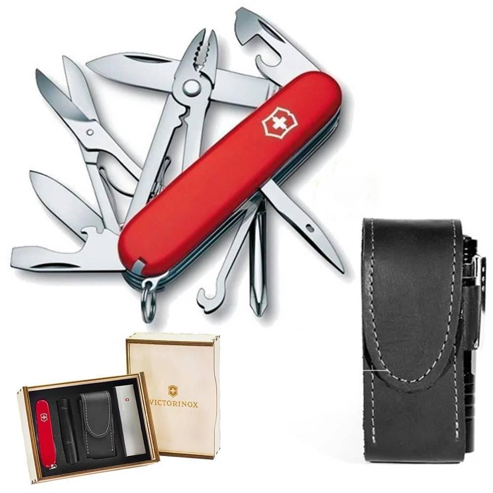 Комплект нож швейцарский Victorinox Deluxe Tinker Red 1.4723/чехол с фонариком