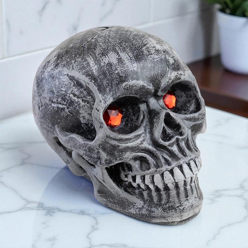 Копилка для денег декоративная гипсовая Череп Хэллоуин 20x15 см Серый (27-HL1-3295) Копилка для денег декоративная гипсовая Череп Хэллоуин 20x15 см Серый (27-HL1-3295)