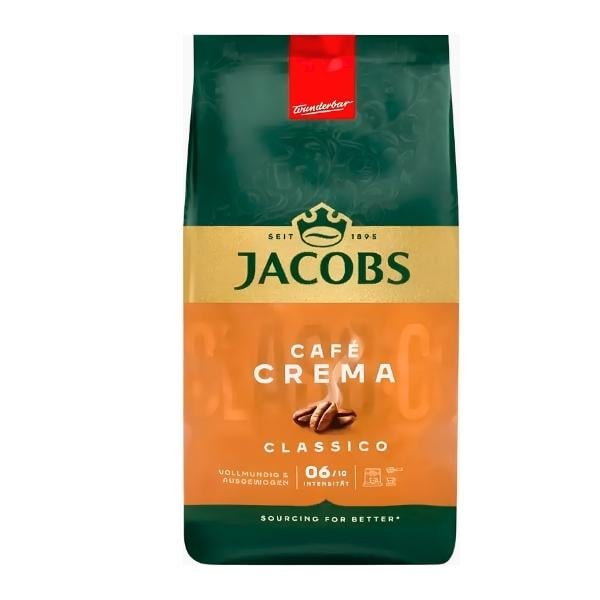 Кофе в зернах Jacobs Cafe Crema Classico 1 кг (jac1024)