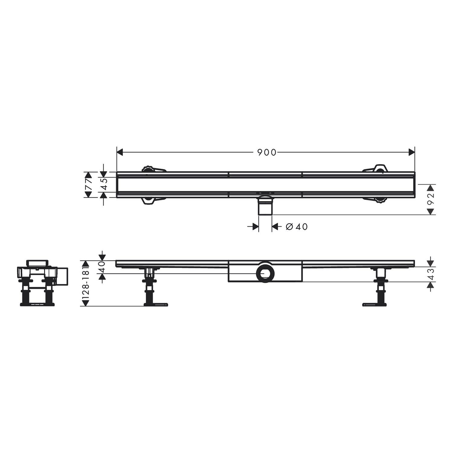 Трап для душа Hansgrohe RainDrain Compact 56168800 900 мм (170611) - фото 2