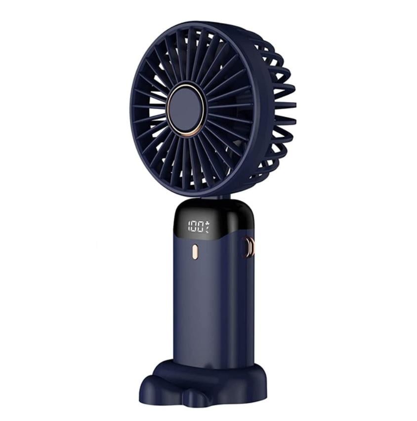 Вентилятор беспроводной портативный N15 LED display 1800 mAh 3,7V ABS 5 скоростей Blue (eb35721e)