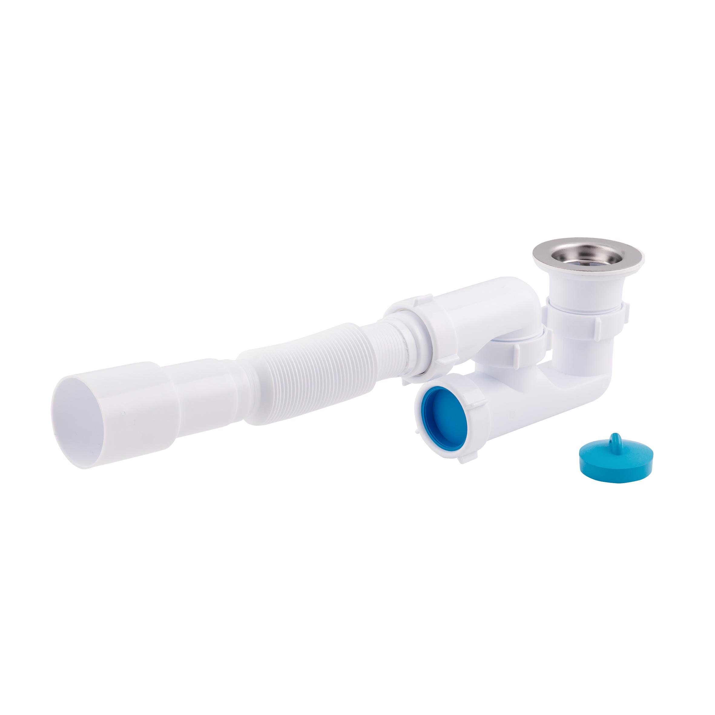 Сифон Lidz для душевого поддона плоский с пробкой с ревизией выпуск 70 мм