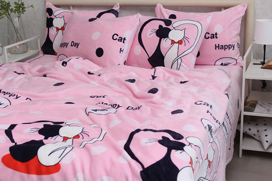 Комплект постільної білизни TAG Tekstil велсофт ALM1909 євро (18784) - фото 2 Комплект постільної білизни TAG Tekstil велсофт ALM1909 євро (18784) - фото 2