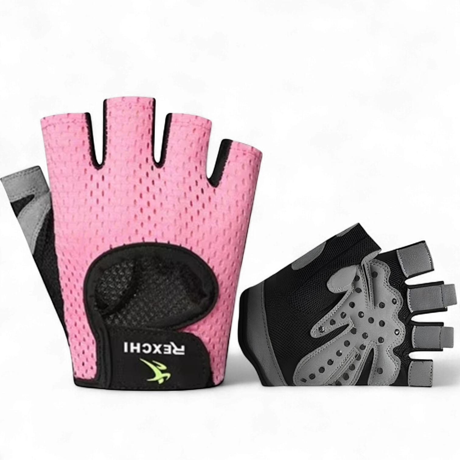 Перчатки для спорта без пальцев нескользящие Розовый (66_12_S_2C)