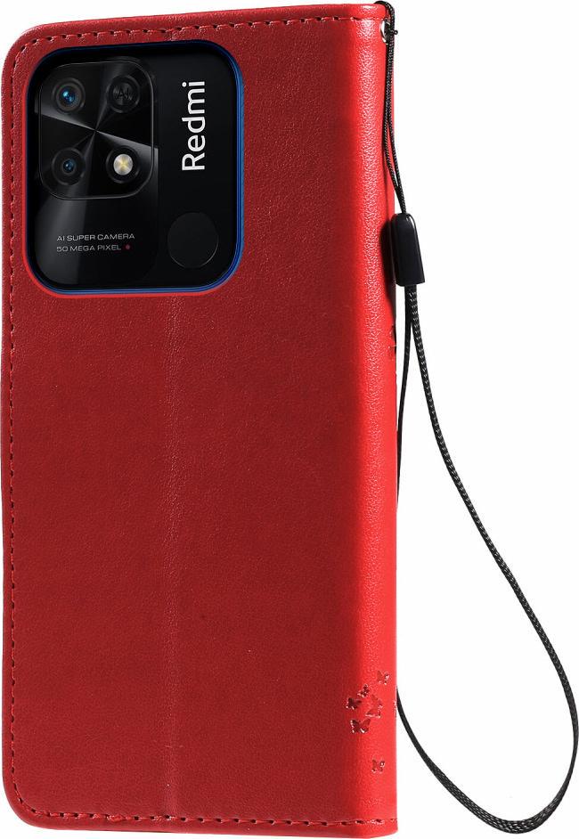 Чехол книжка Xiaomi Redmi 10C Кот и Дерево Red (30495-2D) - фото 2 Чехол книжка Xiaomi Redmi 10C Кот и Дерево Red (30495-2D) - фото 2