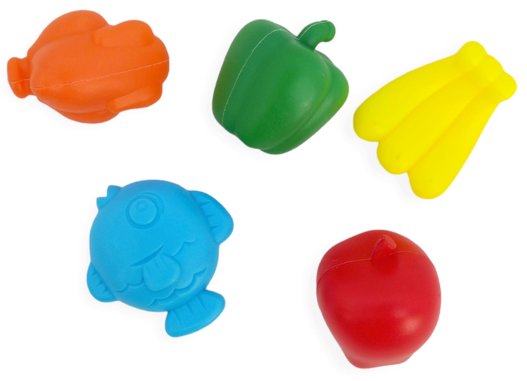 Мийка іграшкова з циркуляцією води дитяча з краном фруктами рибкою та посудом 17 деталей - фото 4