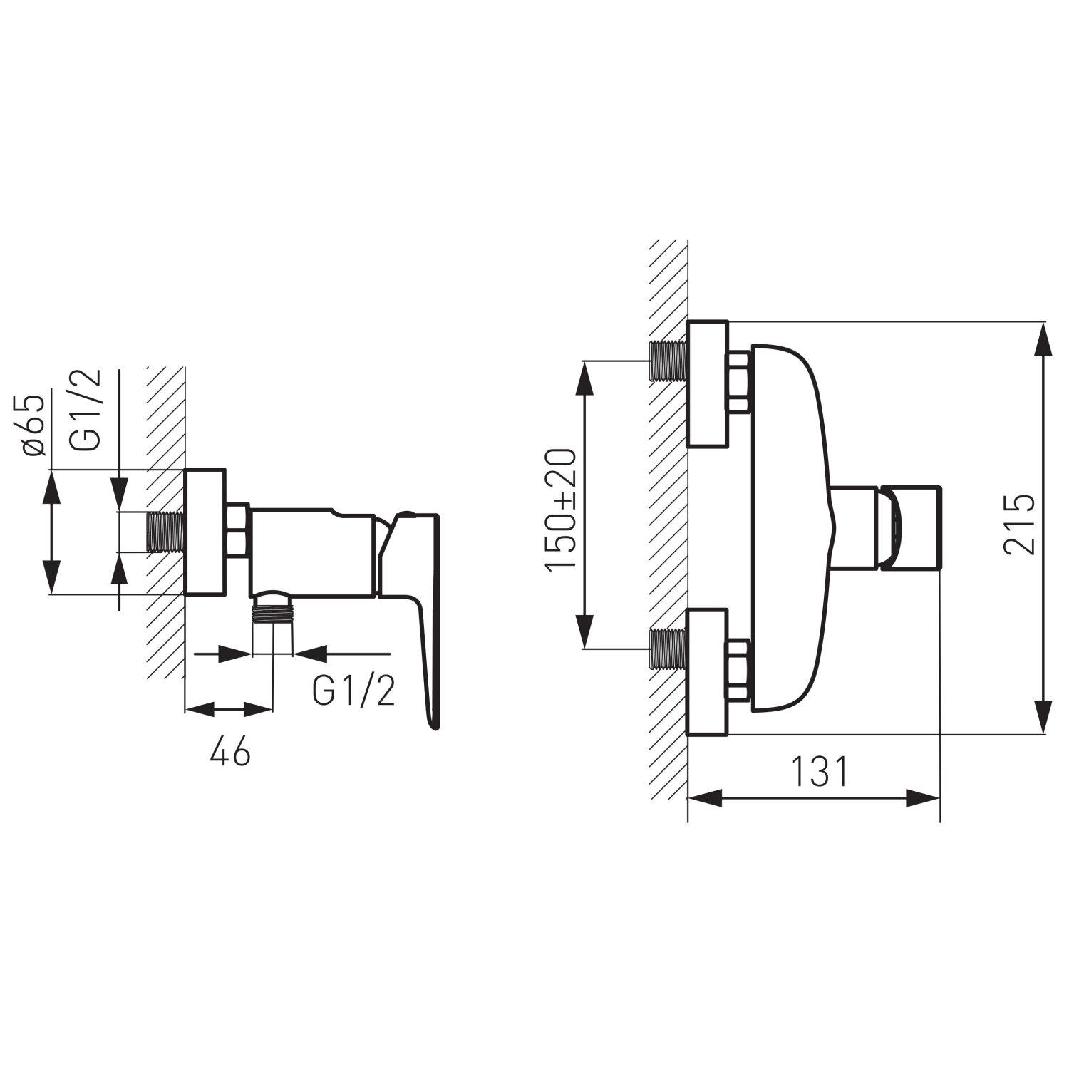 Смеситель для душа Ferro Adore BDR7BLC Черный (174799) - фото 2 Смеситель для душа Ferro Adore BDR7BLC Черный (174799) - фото 2