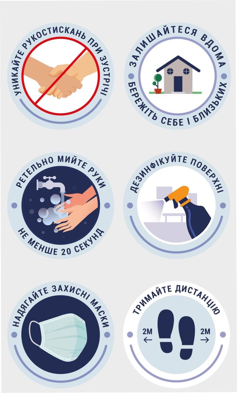 Наклейка COVID-19 профилактика 900х560 мм (Z160011)