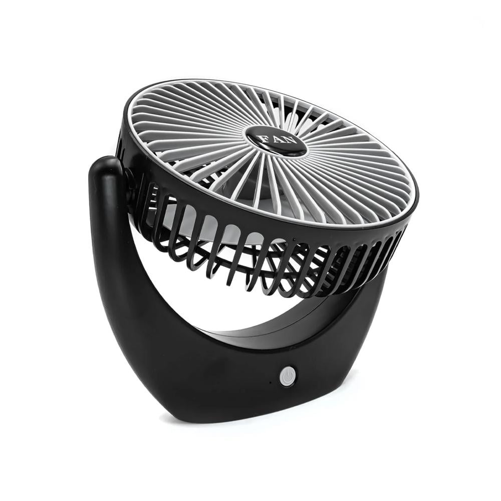 Вентилятор портативный настольный Portable Fan PF-17 USB аккумуляторный 3 скорости 1200 мАч 180° Черный (SS-120) - фото 3