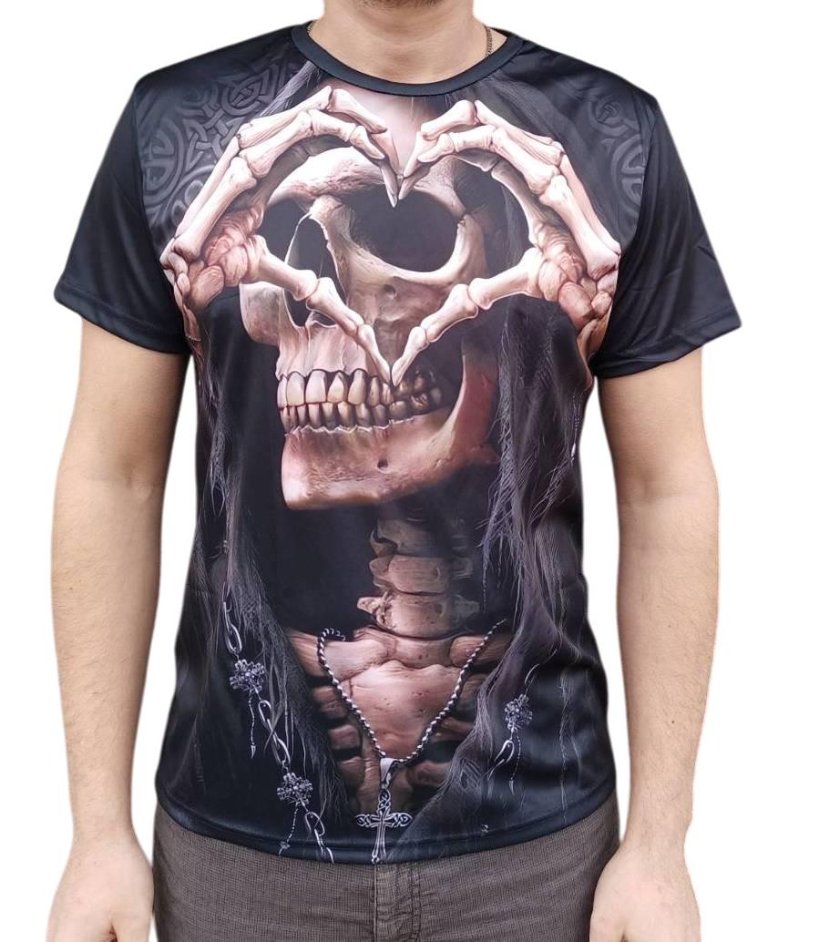Футболка с черепом и сердцем 2XL (388-02) - фото 2 Футболка с черепом и сердцем 2XL (388-02) - фото 2