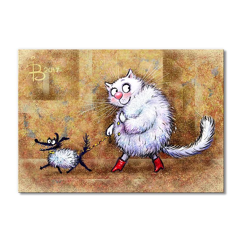 Модульная картина Дама с собачкой 1 модуль 40х60 см (_rinaz_20172224006)