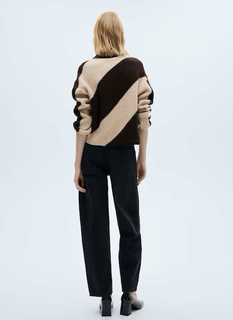 Джемпер в смужку MANGO 87010451 L Коричневий/Бежевий - фото 6