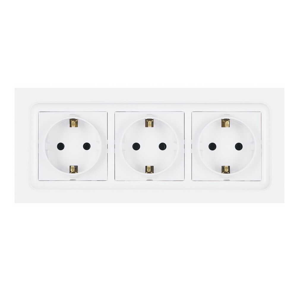 Розетка накладная тройная Nilson Unique с заземлением Белый ( 28111060)