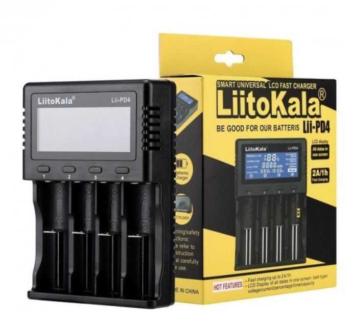 Зарядний пристрій універсальний LiitoKala Lii-PD4 для акумуляторів АА/ААА/18650/26650/21700 Li-Ion/LiFePO4/NiCd/NiMH (Lii-PD4)